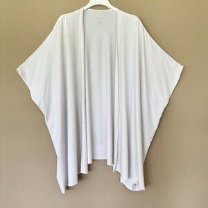 Buffbunny One Size Tall Stretchy Coverup Cardigan Jacket White Gym Swimwear